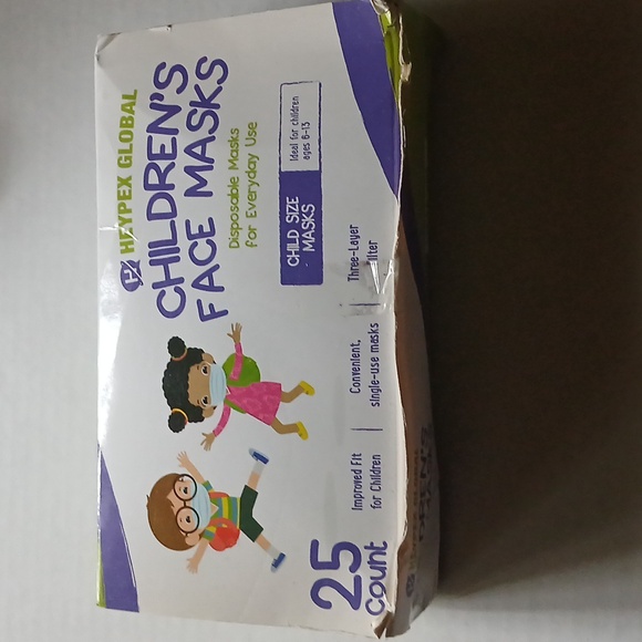 Children Disposal Face Masks for everyday use ages 6 to 13 25ct NWT - Picture 2 of 5